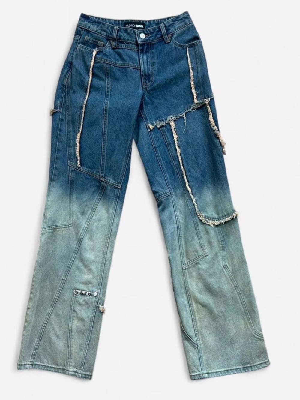 Distressed patchwork Denim Jeans